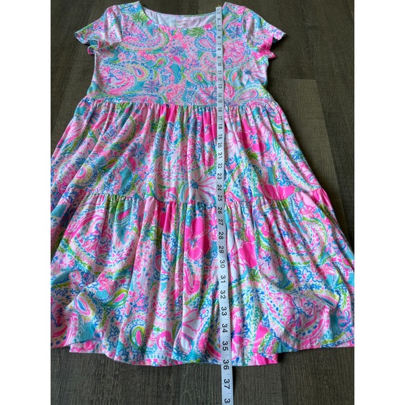 Lilly Pulitzer Tropical Paisley Floral Print Tiered Mini Dress S Resort Summer - Picture 8 of 11